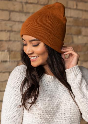 Down For Whatever Knit Beanie (Rust)