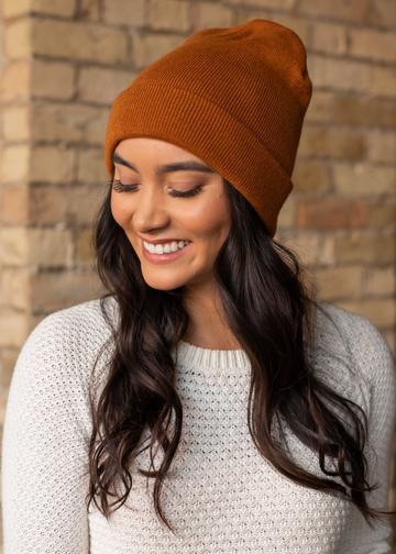 Down For Whatever Knit Beanie (Rust)