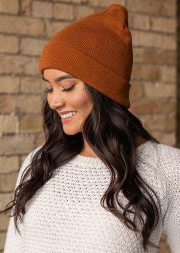 Down For Whatever Knit Beanie (Rust)