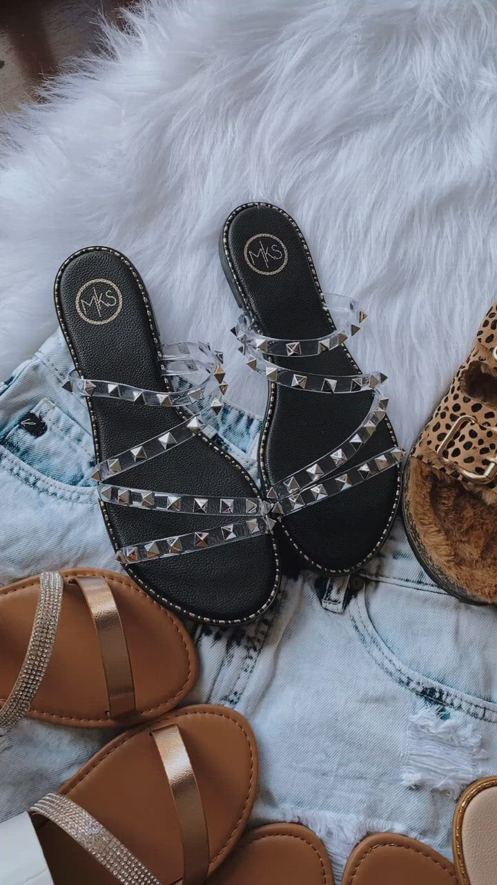 Cancun Studded Jelly Sandals (Black) | FINAL SALE