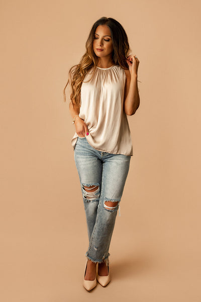 Sophia Distressed Straight Leg Mom Jeans | FINAL SALE