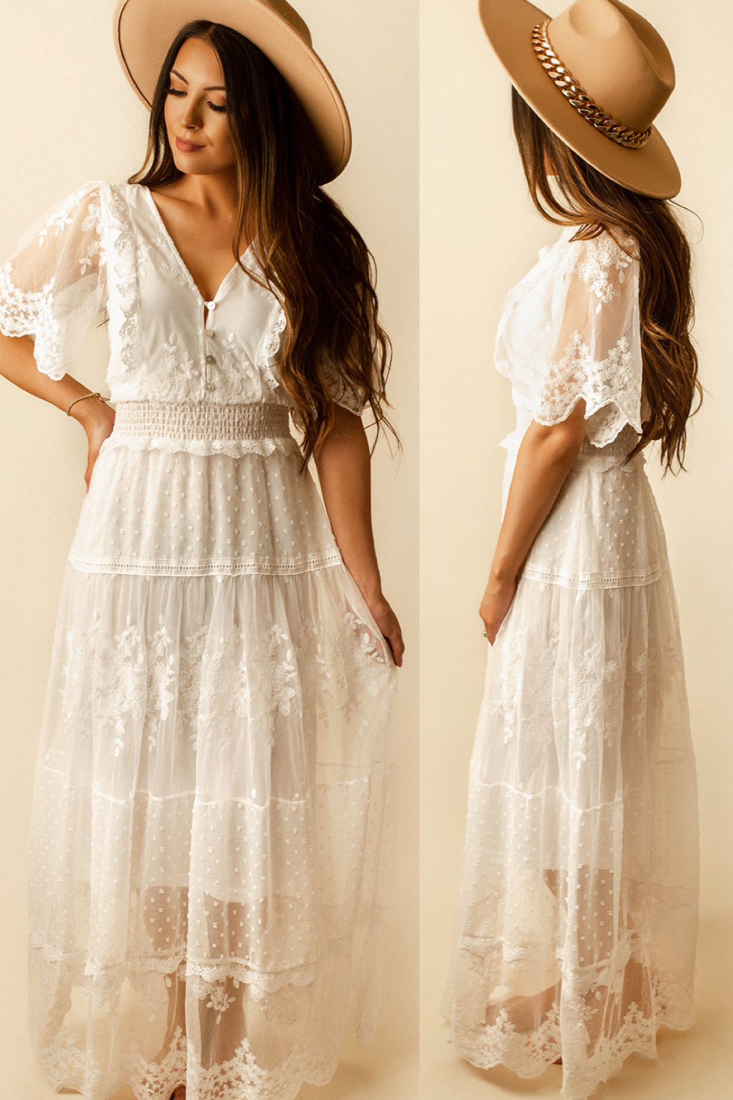 Day Dream Lace Maxi Dress (White) | FINAL SALE